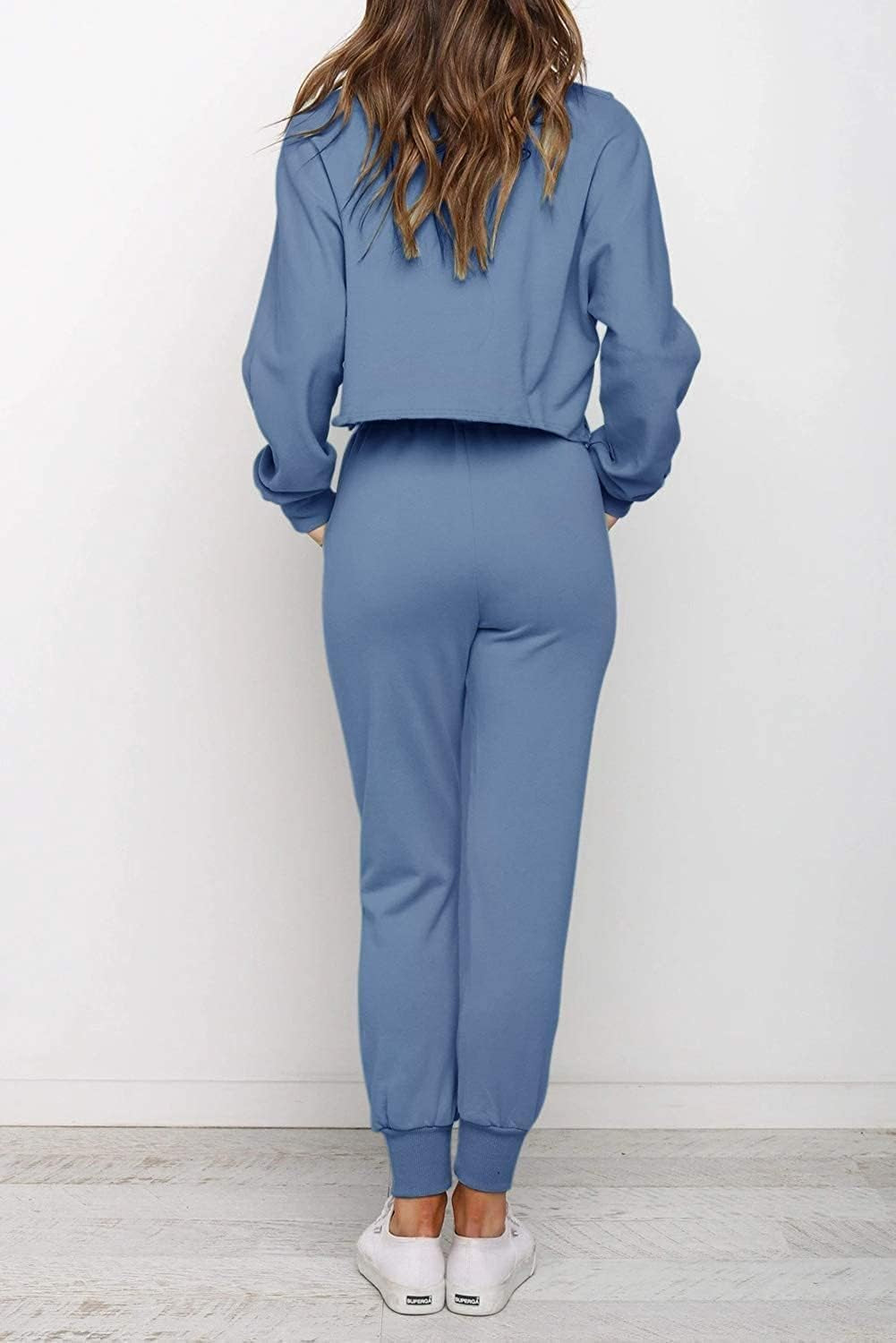 Women'S Casual 2 Piece Outfits Long Sleeve Tops & Sweat Pants Pajamas Loungewear Set