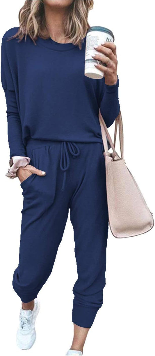 Lounge Sets for Women Sweatsuits Sets Two Piece Outfit Long Sleeve Pant Workout Athletic Tracksuits